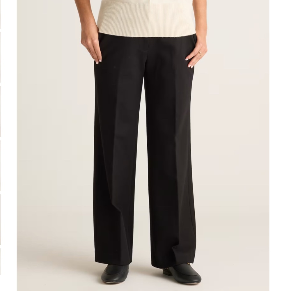 Quince Ultra-Stretch Ponte Trouser, Black, Size 12